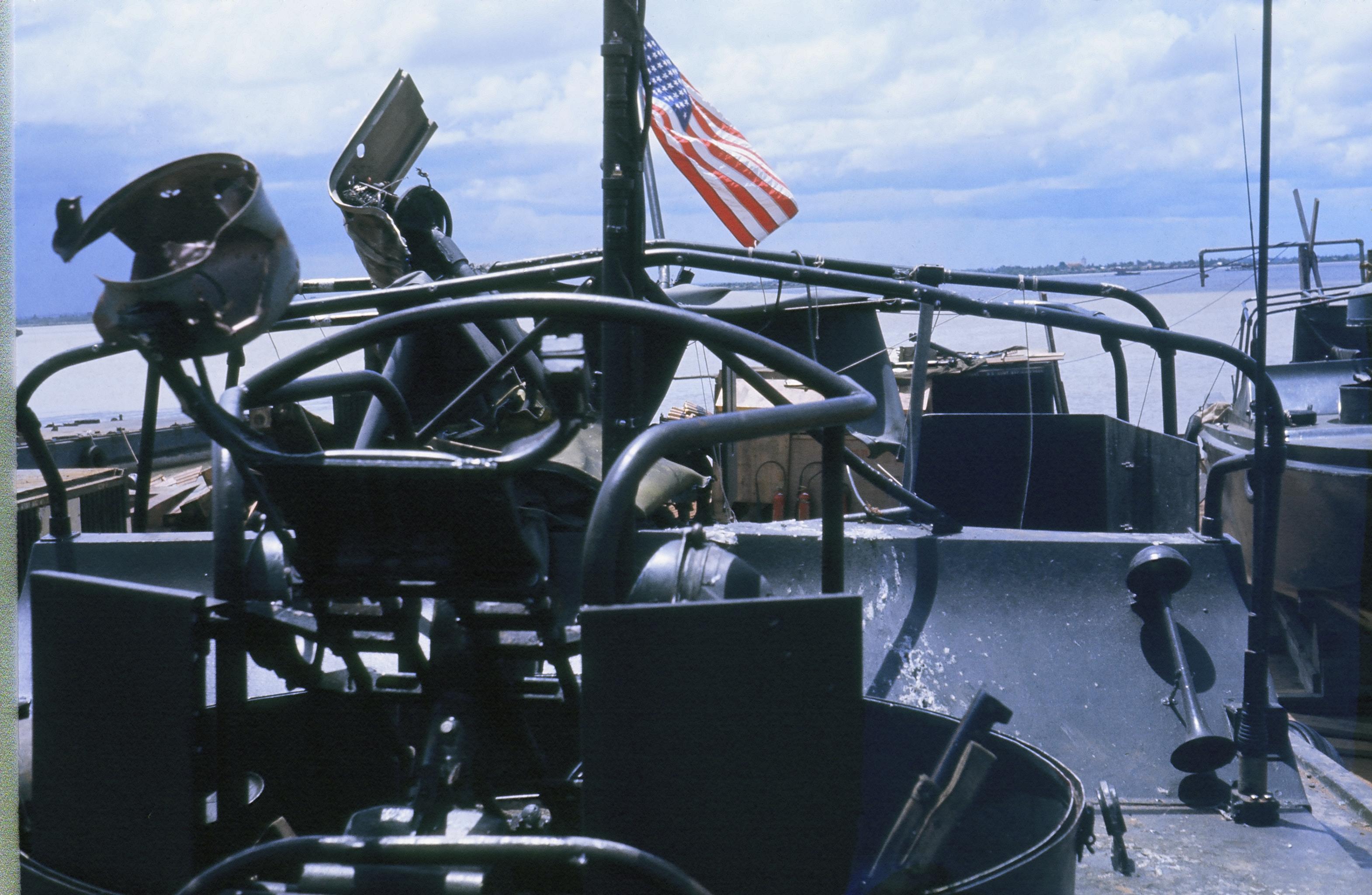 My boat after fire fight June 1967
