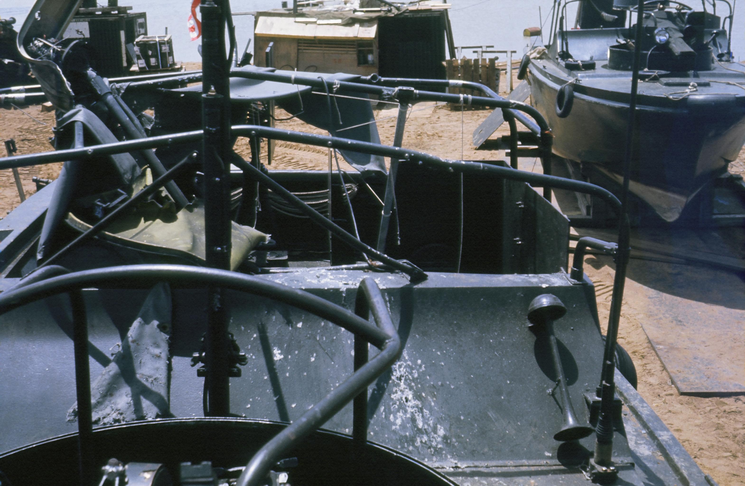 My boat after fire fight June 1967