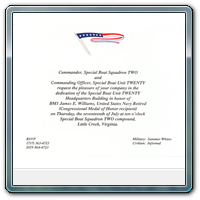 Invite to Chief Williams SBU 20 Hdq Bldg Dedication
